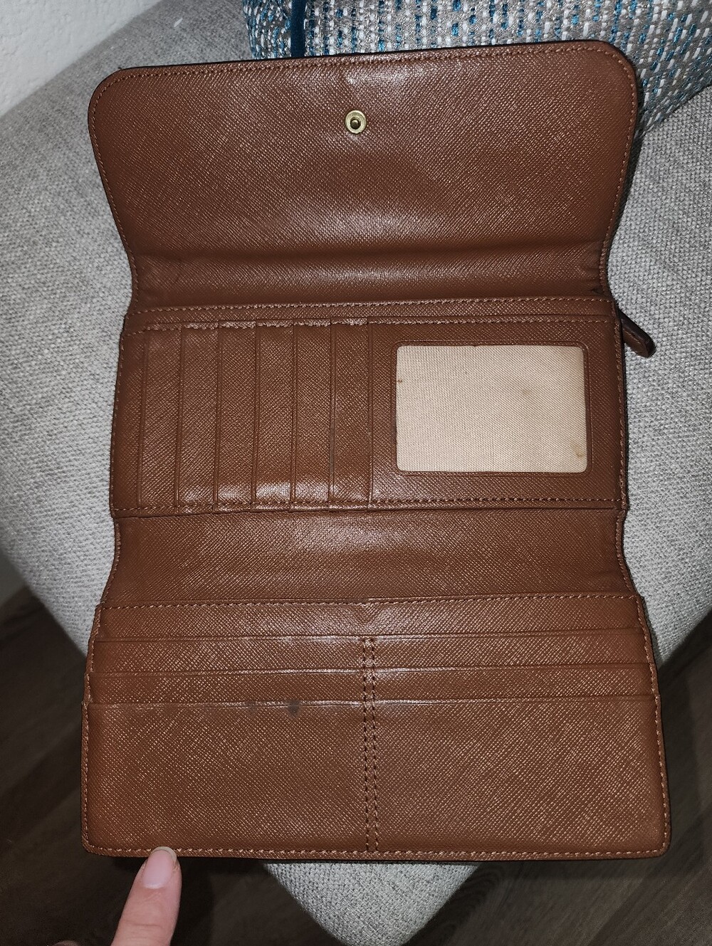 Coach Signature Brown Fold-Over Wallet - Picture 10 of 13